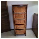 Butler Style Wicker Drawer and Wood Organizer
