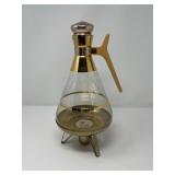 1960s 22k Gold Plated Glass Coffee Carafe