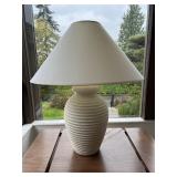 1980s Ribbed Earthenpot Table Lamp