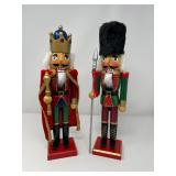 Two Wood King & Soldier Nutcrackers