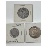Walking Liberty Half Dollar, Buffalo Nickel, Franklin Fifty