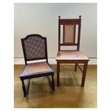 Petite Caned Rocking Chair & Caned Side Chair
