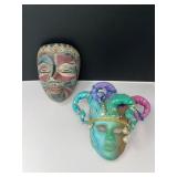 Venetian Carnivale Ceramic Mask & Balinese Wood Batik Mask