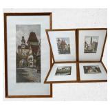 Five Rothenburg Colored Etchings - Geissendorfer
