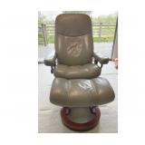 Ekornes Gray Stressless Chair & Hassock