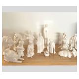 White Porcelain Creche Nativity Figures