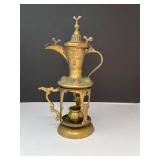 Antique Brass Arabic Dallah Coffee Pot with Burner