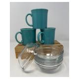 38 FiestaMugs&DuralexClearBowlsSet