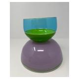 63 TwoColoredArtistGlassBowls