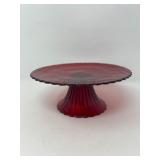 76 RedRubyMuranoPedestalPlatebyYalosCasa