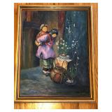 106 FramedOilPaintingAfterWylayFungbyMaudeDPurple