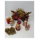 117 VintageWaterfordGlassBell&AssortedHolidayOrnaments