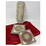 139 GayatriMantraArtTilesCeramicWallPocket&AsianTableRunner