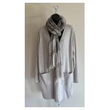 53 SmoothLongWoolCardigan&ScarfEileenFisher