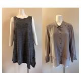 122 GreySilkShirt&KnitTunicPoetryEileenFisher