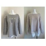 141 StripedSweater&ShirtLInenCottonDuoEileenFisherMarineOcean