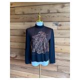10 STJOHNbyMarieGrayCheetahMockNeckSweaterSzP