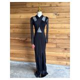 12 TADASHI1990sLongBlackDresswSheerAccentsNWT278SzXS