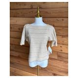 14 STJOHNEveningFrostedGoldBeadedTopNWT730Sz4