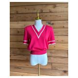 5 STJOHNbyMarieGrayVintageBrightPinkSweaterSzSmall