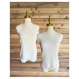 64 STJOHNIvoryRibbedSleevelessSweaterDuoSzS