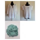 102 LightWhiteCottonShirtOvershirt&ScarfEileenFisher