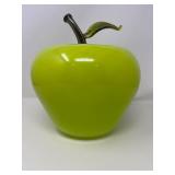 Large Hand-Blown Glass Green Apple Sculpture, 13"W x 11"H
