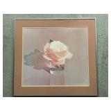 Mark Adams Signed 1982 Garden Rose Print – Matted & Framed