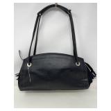Designer-Inspired Black Handbag – Prada Logo, Replica