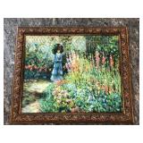 "Gladiolas by Monet" Giclee on Canvas Replica Textured Print