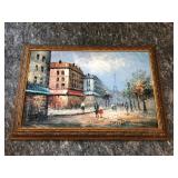 Caroline Burnett Paris Street Scene – Framed Eiffel Tower Giclée