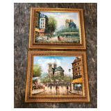 Two Signed Burnett Paris Street Scene Giclée Prints