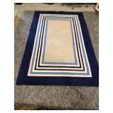 Pottery Barn Tailored Stripe Blue Kids Wool Rug – India