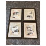 Four Framed Mixed-Media Collages by Susana England