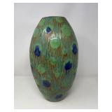 Vintage “Peacock Feather” Glaze Pottery Vase – Studio Art Ceramic