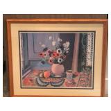 Henri Matisse Print – Les Anémones Still Life in Wood Frame