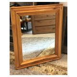 Wood-Framed Wall Mirror – Knotty Pine Look, Clean Lines