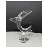 Steuben Signed Crystal “Sea Sprite” – Leaping Dolphin Sculpture