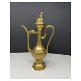 Hand-Carved Antique Tibetan Brass Teapot – Hexagonal Form