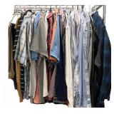 Men’s Clothing Lot – M-XL Shirts, Jackets, Slacks, Belt & Vest