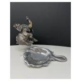 Arthur Court 1987 Elephant Dish & Jennings Elephant Sculpture