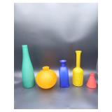 127 AssortedSatinFinishColoredGlassVase