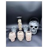 126 SkullThemedCandleholderandDecorCollection