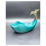 146 TealWhaleDishwithGoldToneTail