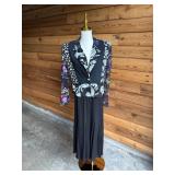 169 VintageFlareSkirt&FloralBlazerSzM6