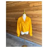 135 VintageKARENKANEYellowCroppedRaincoatSzM