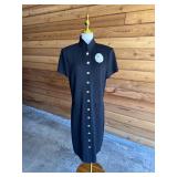 136 STJOHNBlackwWhiteSweaterDressSz12needsbelt