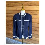 148 STJOHNNavy&WhiteSweaterSetSzPS