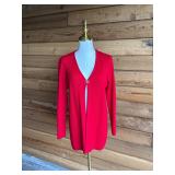 156 STJOHNGRIFFITHGRAYRedCableKnitCardiganSzS