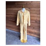 162 STJOHNButterYellowMonogram3pcPantSetSz2P